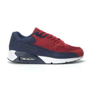 Adidași Air în denim și roșu pentru bărbați - FASHIONMIX.RO Adidași Air în denim și roșu pentru bărbați