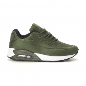 Adidași de bărbați din satin verde militar - FASHIONMIX.RO Adidași de bărbați din satin verde militar