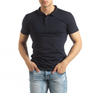 Polo shirt Basic în albastru închis pentru bărbați - FASHIONMIX.RO Polo shirt Basic în albastru închis pentru bărbați