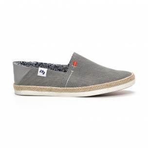 Teniși Slip-on gri tip espadrile pentru bărbați - FASHIONMIX.RO Teniși Slip-on gri tip espadrile pentru bărbați