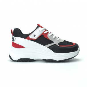 Pantofi sport de dama multicolori cu talpă înaltă - FASHIONMIX.RO Pantofi sport de dama multicolori cu talpă înaltă