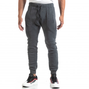 Biker Jogger de bărbați din tricot gri - FASHIONMIX.RO Biker Jogger de bărbați din tricot gri