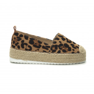 Espadrile de dama imprimeu leopard cu platformă - FASHIONMIX.RO Espadrile de dama imprimeu leopard cu platformă
