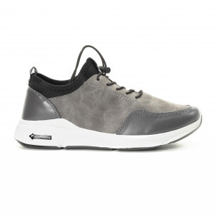 Adidași gri combinați pentru bărbați - FASHIONMIX.RO Adidași gri combinați pentru bărbați