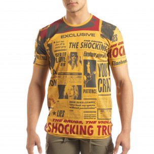 Tricou camel pentru bărbați Exclusive News - FASHIONMIX.RO Tricou camel pentru bărbați Exclusive News