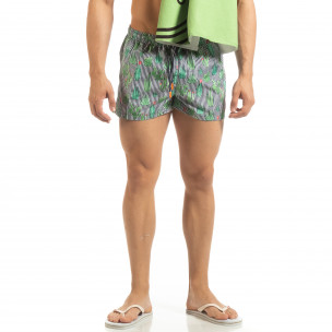 Șort de baie albastru pentru bărbați design Cactus - FASHIONMIX.RO Șort de baie albastru pentru bărbați design Cactus