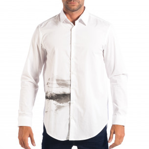 Cămașă albă cu imprimare Regular fit RESERVED pentru bărbați - FASHIONMIX.RO Cămașă albă cu imprimare Regular fit RESERVED pentru bărbați