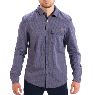Cămașă albastră Slim fit pentru bărbați în carouri CROPP - FASHIONMIX.RO Cămașă albastră Slim fit pentru bărbați în carouri CROPP