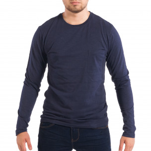 Bluză pentru bărbați RESERVED albastră cu buzunar - FASHIONMIX.RO Bluză pentru bărbați RESERVED albastră cu buzunar