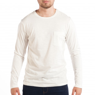 Bluză pentru bărbați RESERVED albă cu buzunar - FASHIONMIX.RO Bluză pentru bărbați RESERVED albă cu buzunar