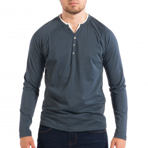 Bluză albastră pentru bărbați RESERVED Organic Cotton - FASHIONMIX.RO Bluză albastră pentru bărbați RESERVED Organic Cotton