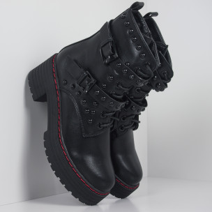 Botine de dama negre cu platformă și toc - FASHIONMIX.RO Botine de dama negre cu platformă și toc