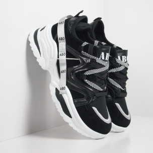 Adidași negri design Chunky pentru bărbați - FASHIONMIX.RO Adidași negri design Chunky pentru bărbați