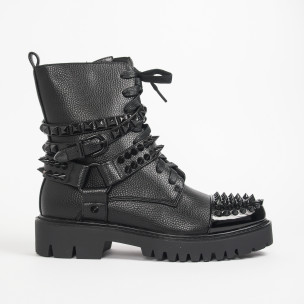 Botine de dama negre cu piele șagrin - FASHIONMIX.RO Botine de dama negre cu piele șagrin