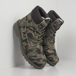 Ghete camuflaj cu căptușeală suplimentară pentru bărbați - FASHIONMIX.RO Ghete camuflaj cu căptușeală suplimentară pentru bărbați