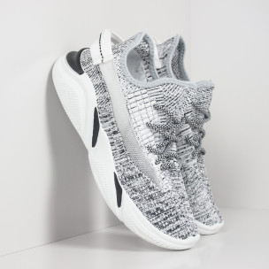 Adidași de bărbați din țesătură gri cu plasă - FASHIONMIX.RO Adidași de bărbați din țesătură gri cu plasă