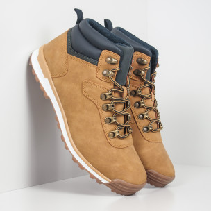 Pantofi de bărbați tip Hiker camel cu accent - FASHIONMIX.RO Pantofi de bărbați tip Hiker camel cu accent