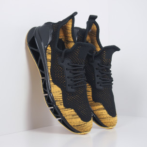Adidași în negru și galben Knife pentru bărbați - FASHIONMIX.RO Adidași în negru și galben Knife pentru bărbați