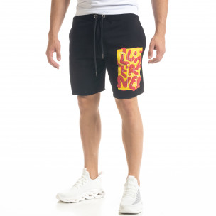 Pantaloni scurți bărbați SAW negri - FASHIONMIX.RO Pantaloni scurți bărbați SAW negri
