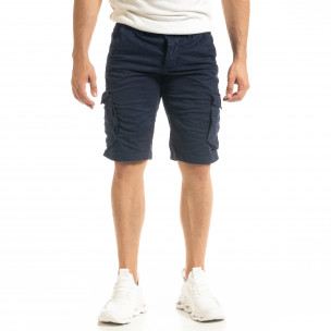 Pantaloni scurți bărbați Blackzi albaștri - FASHIONMIX.RO Pantaloni scurți bărbați Blackzi albaștri