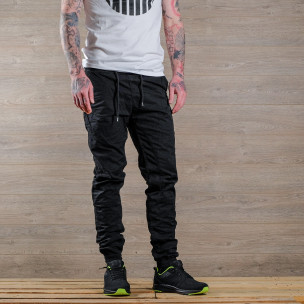Pantaloni cargo bărbați Blackzi negri - FASHIONMIX.RO Pantaloni cargo bărbați Blackzi negri