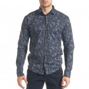 Cămașă cu mânecă lungă bărbați Flyboys albastră - FASHIONMIX.RO Cămașă cu mânecă lungă bărbați Flyboys albastră