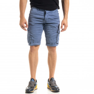 Pantaloni scurți bărbați Blackzi albaștri - FASHIONMIX.RO Pantaloni scurți bărbați Blackzi albaștri