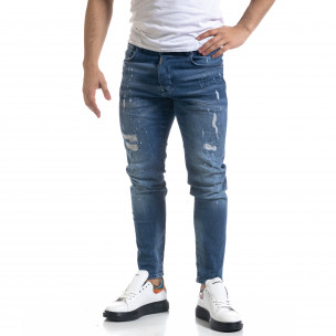 Blugi bărbați Intelligence albaștri - FASHIONMIX.RO Blugi bărbați Intelligence albaștri