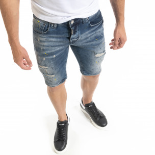 Blugi scurți bărbați Intelligence albaștri - FASHIONMIX.RO Blugi scurți bărbați Intelligence albaștri