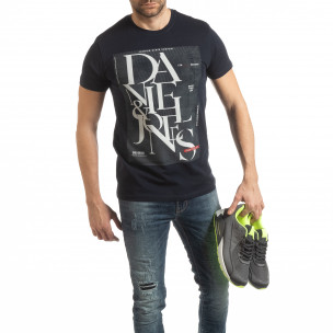Tricou pentru bărbați Denim Company în albastru - FASHIONMIX.RO Tricou pentru bărbați Denim Company în albastru