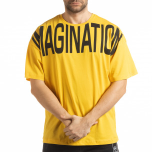 Tricou galben Imagination pentru bărbați - FASHIONMIX.RO Tricou galben Imagination pentru bărbați