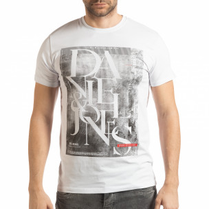 Tricou pentru bărbați Denim Company în alb - FASHIONMIX.RO Tricou pentru bărbați Denim Company în alb