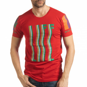 Tricou roșu MTV Life pentru bărbați - FASHIONMIX.RO Tricou roșu MTV Life pentru bărbați