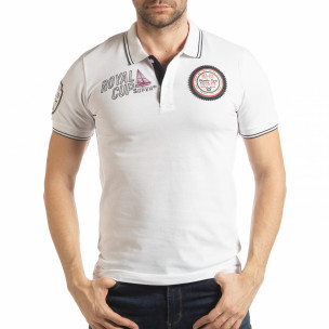 Tricou alb polo shirt Royal cup pentru bărbați - FASHIONMIX.RO Tricou alb polo shirt Royal cup pentru bărbați