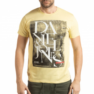 Tricou pentru bărbați Denim Company în galben - FASHIONMIX.RO Tricou pentru bărbați Denim Company în galben