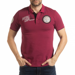 Tricou vișiniu polo shirt Royal cup pentru bărbați - FASHIONMIX.RO Tricou vișiniu polo shirt Royal cup pentru bărbați
