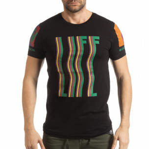 Tricou negru MTV Life pentru bărbați - FASHIONMIX.RO Tricou negru MTV Life pentru bărbați