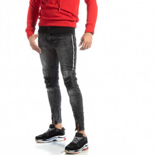 Worn Jeans în gri cu accente pentru bărbați - FASHIONMIX.RO Worn Jeans în gri cu accente pentru bărbați
