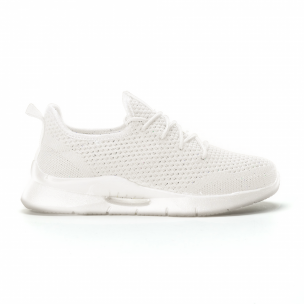 Adidași pentru bărbați Hole design albi model ușor - FASHIONMIX.RO Adidași pentru bărbați Hole design albi model ușor
