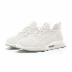 Adidași pentru bărbați Hole design albi model ușor - FASHIONMIX.RO Adidași pentru bărbați Hole design albi model ușor