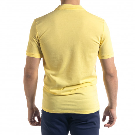 Tricou cu guler bărbați Lagos galben 2