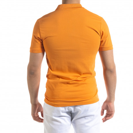 Tricou cu guler bărbați Lagos orange 2