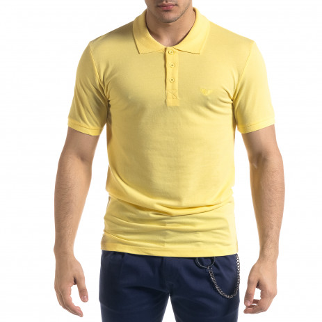 Tricou cu guler bărbați Lagos galben