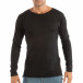 Bluză neagră din material tricotat  pentru bărbați model lung it240818-124 2