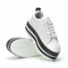 Teniși în alb și negru cu platforma pentru dama it250119-99 4