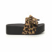 Papuci de dama imprimeu leopard cu platformă it050619-28 2
