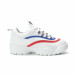 Pantofi sport albi de dama cu decor albastru și roșu it250119-88 2