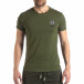 Tricou de bărbați verde cu logo și bandă it210319-82 2