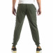 Pantaloni sport de bărbați verzi cu logo și benzi it210319-48 4