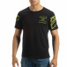 Tricou negru de bărbați cu imprimeu neon pe spate it120619-38 2